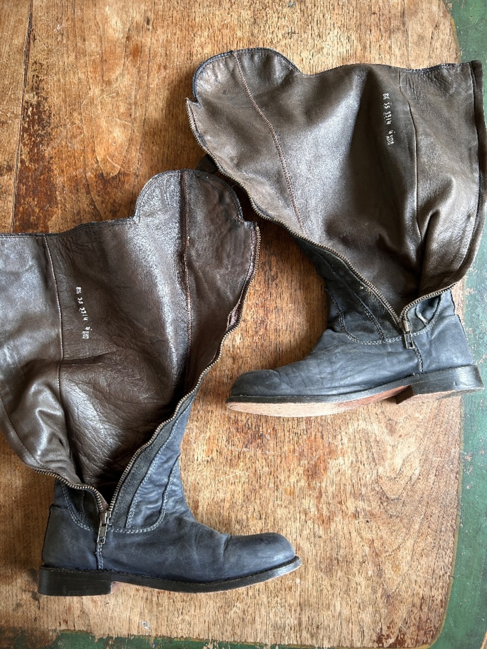 Navy Leather Riding Boots - Picture 9 of 11